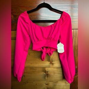 NWT Altar’d State Long Sleeve Tie-back Crop Top